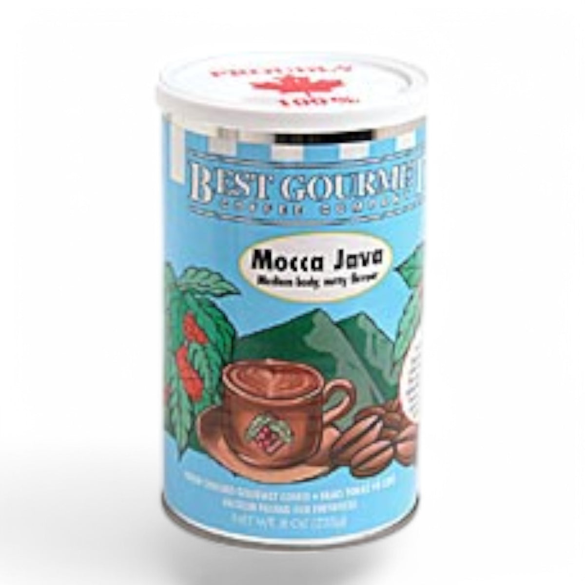 Cup Moca Java Mocca Java Blend - 12 x 225g Ground Coffee Tin - Drip Grind- Light / M ...