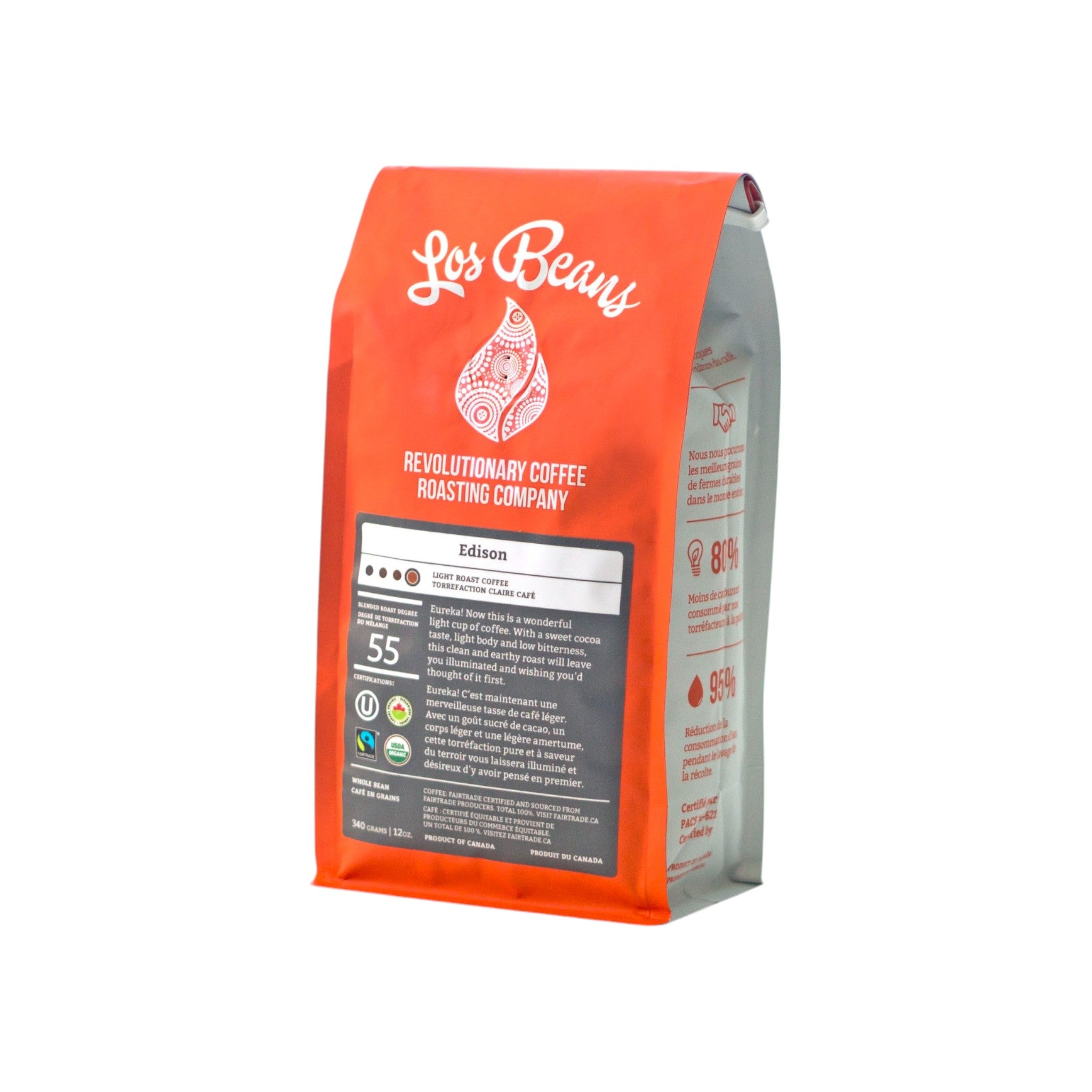 Edison 340 grams-Organic Coffee-Whole Bean-Light Roast