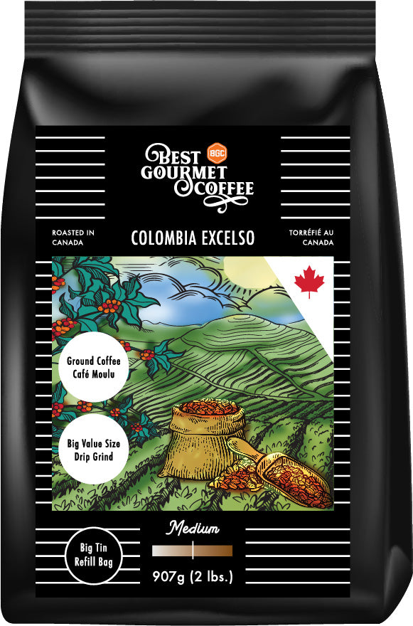 Colombia Excelso -2lb-907g Ground Coffee - Drip Grind - Medium Roast