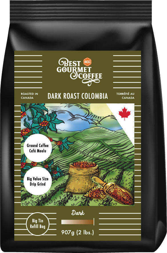 Dark Roast Colombia -2lb-907g Ground Coffee - Drip Grind
